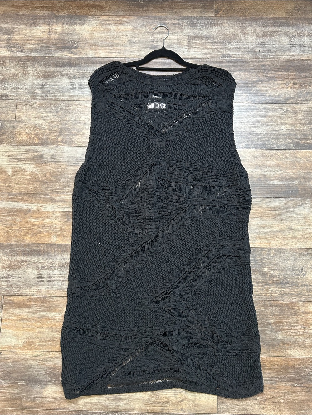 H&M Black Distressed Knit Crewneck Sweater Vest or Dress